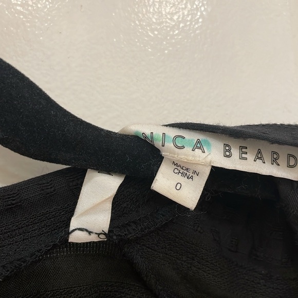 Veronica Beard Shadow Shirred Mini Wrap Dress black stretch cotton. - Picture 2 of 9